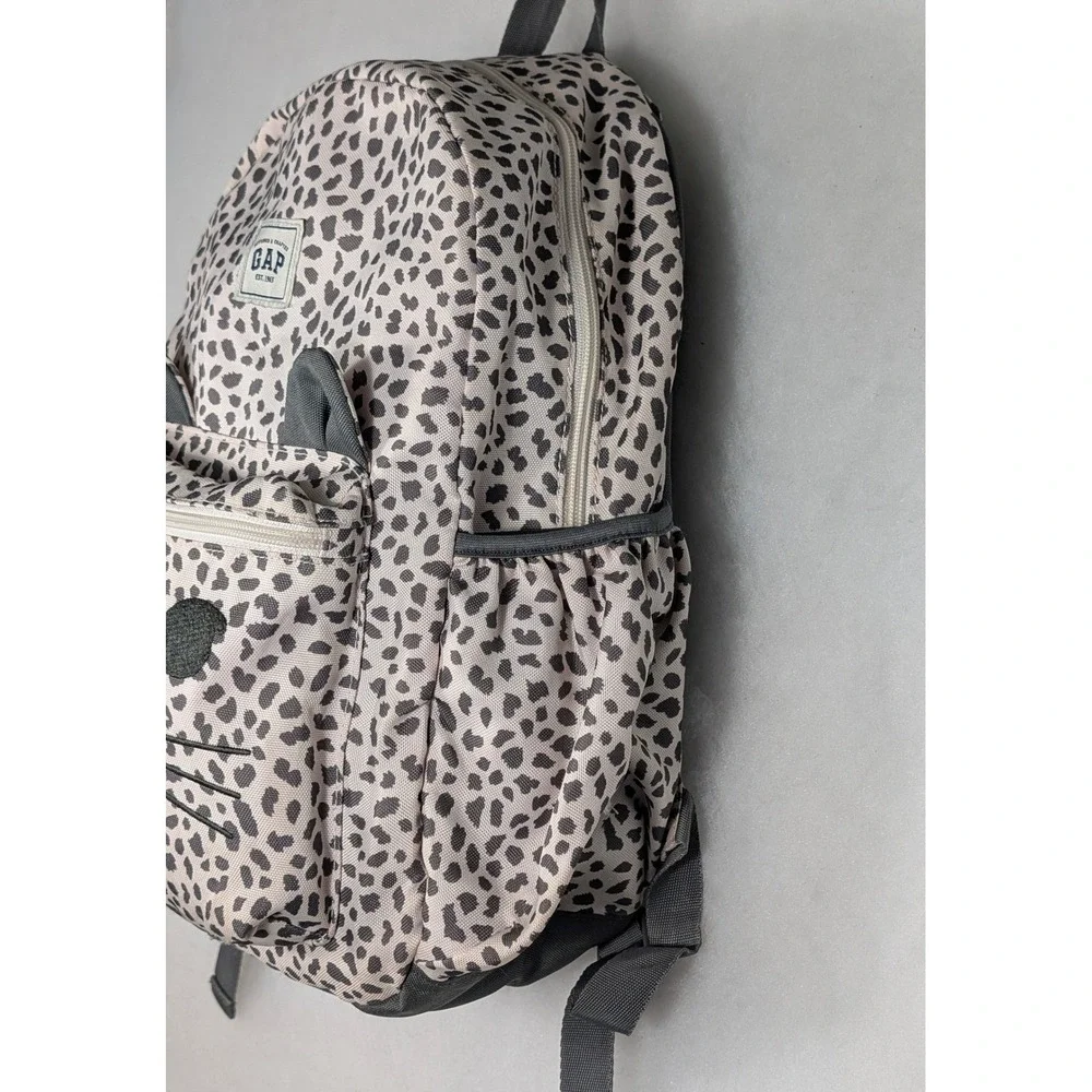GAP Kids Cheetah Print Cat Face Junior Backpack Book Bag School‎ Bag Animal Ears